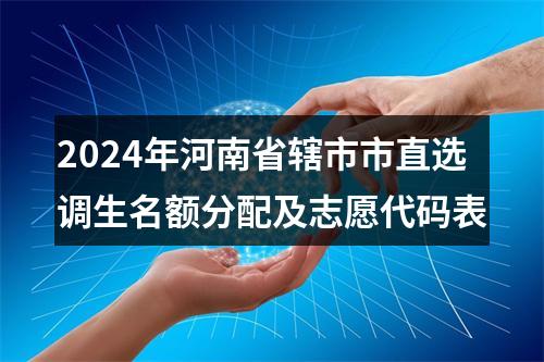 2024年河南省辖市市直选调生名额分配及志愿代码表 图片