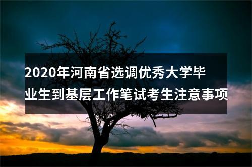2020年河南省选调优秀大学毕业生到基层工作笔试考生注意事项 图片
