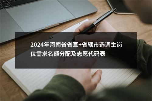 2024年河南省省直+省辖市选调生岗位需求名额分配及志愿代码表 图片