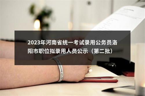 2023年河南省统一考试录用公务员洛阳市职位拟录用人员公示（第二批） 图片