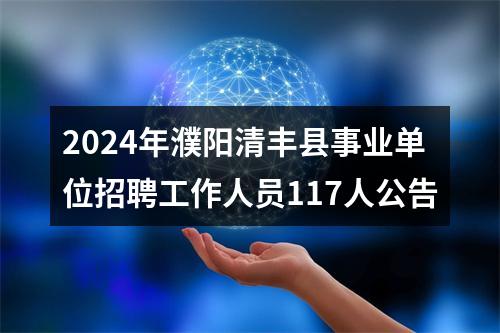 2024年濮阳清丰县事业单位招聘工作人员117人公告 图片