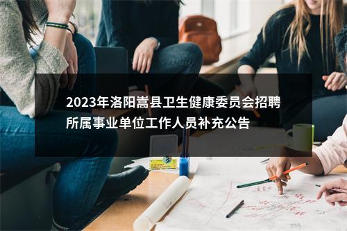 2023年洛阳嵩县卫生健康委员会招聘所属事业单位工作人员补充公告 图片