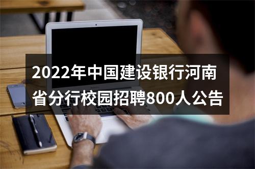2022年中国建设银行河南省分行校园招聘800人公告 图片