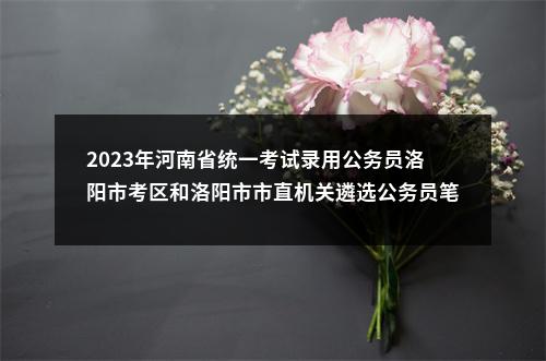 2023年河南省统一考试录用公务员洛阳市考区和洛阳市市直机关遴选公务员笔试准考证打印工作提醒 图片